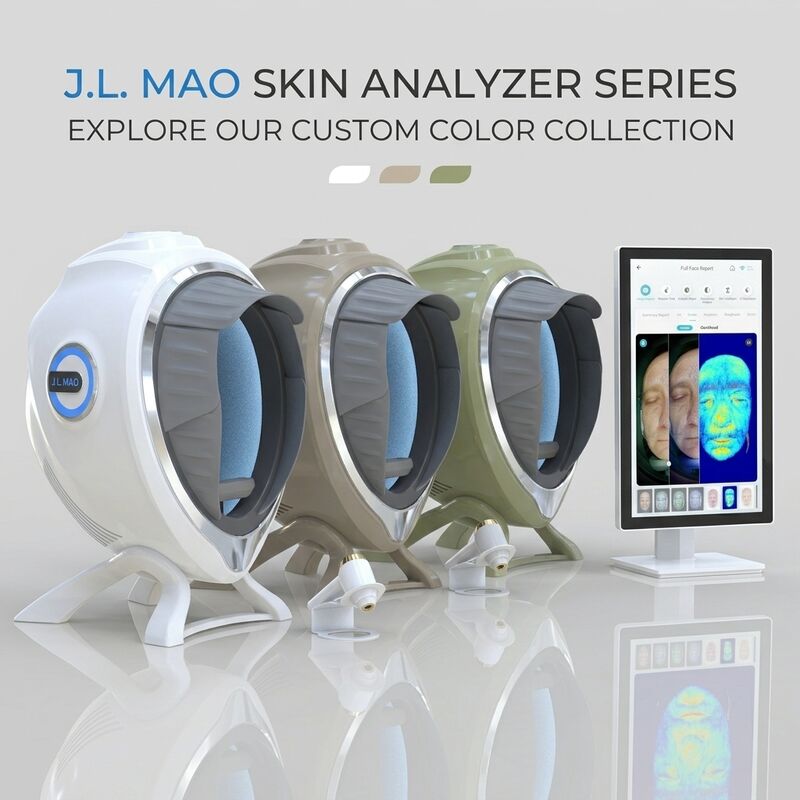 Quality AI Skin Analyzer Machine 3D Topography Technology Face Moisture Wrinkle Analysis EU/US/JP/IT Compatible 21.5" Touchscreen Free factory