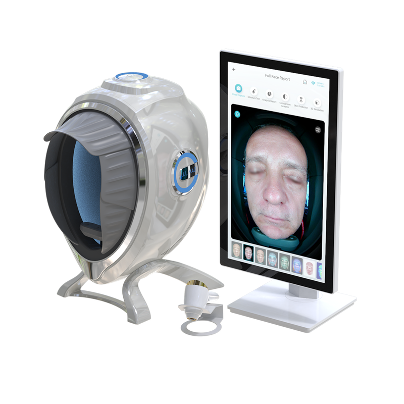 Quality LED Skin Analyzer Machine AI Detection 21.5 Robotic Arm Base Touchscreen PC for Face JP/US/ZA Plug Compatible Commercial Use factory