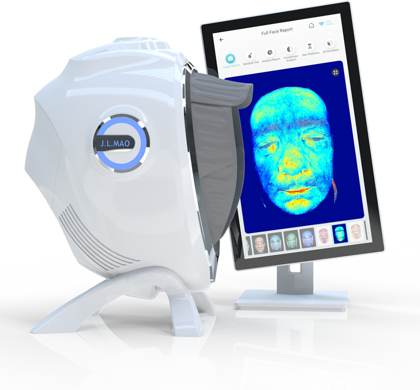 Quality LED Multispectral AI Skin Analyzer 3D Freckles 20 Face Problematic Features Detect Comparative Analysis EU/US Compatible Endless factory