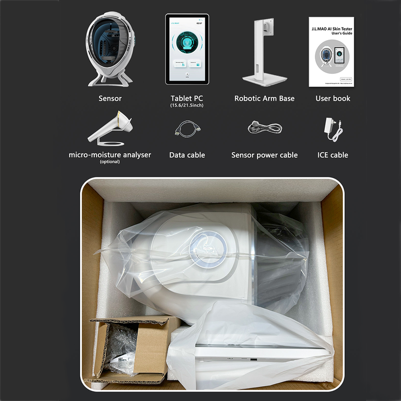 Quality LED Multispectral AI Skin Analyzer 3D Freckles 20 Face Problematic Features Detect Comparative Analysis EU/US Compatible Endless factory