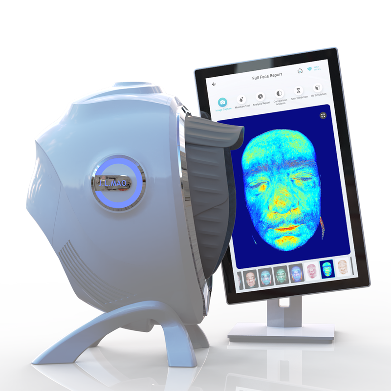 Quality Advanced Detection AI Skin Analyzer Free logo Laser Multi-spectrum Technology for 20 Facial Problematic Features Solution factory