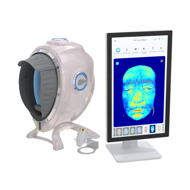 Quality 10 Multispectral Imaging AI Skin Analyzer M8 with US Plug 21.5" Touchscreen Free Cloud Storage for Face Detection Commercial Use factory
