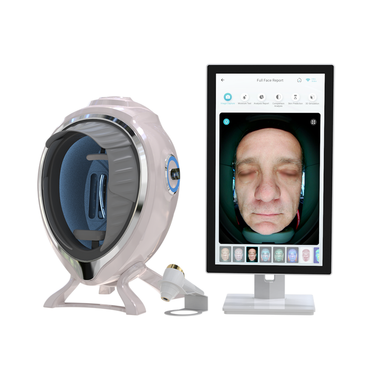 Quality 10 Multispectral Imaging AI Skin Analyzer M8 with US Plug 21.5" Touchscreen Free Cloud Storage for Face Detection Commercial Use factory