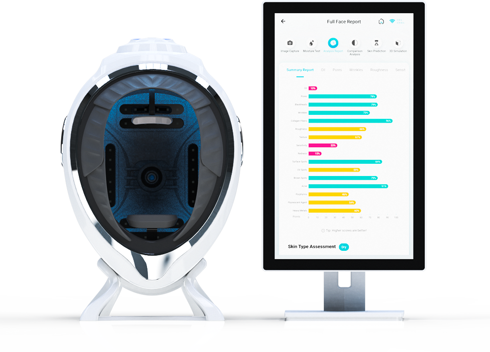 Quality Multi-function Beauty Device Skin Test Machine Whitening Sensitivity Analyzer for Salon factory