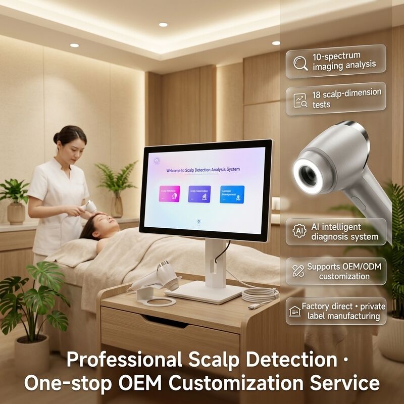 Quality Scalp Analyzer T8 intelligent scalp analyzer offering porphyrin imaging wrinkle depth quantification and heavy metal residue testing factory